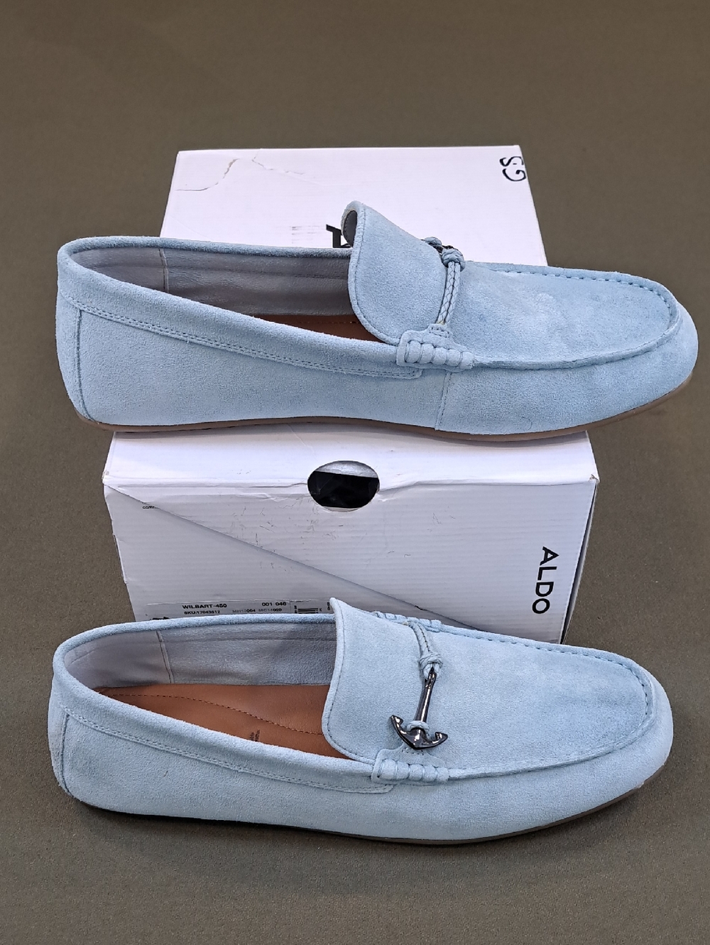 ALDO Wilbart Driving Shoe - Color: Light Blue - Size: 12